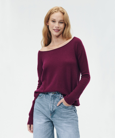 Naadam Cashmere Boatneck Sweater In Berry
