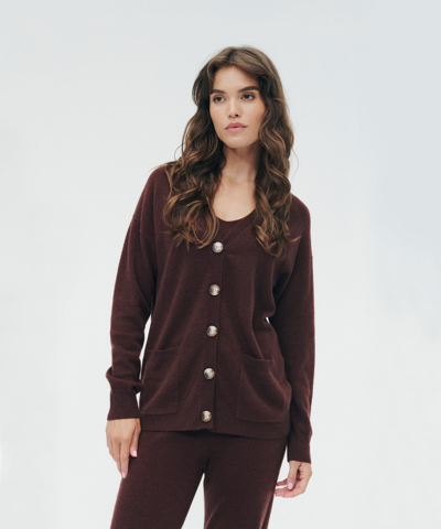 Naadam Cashmere Boyfriend Cardigan In Dark Brown