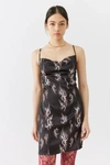 Urban Outfitters Uo Mallory Cowl Neck Slip Dress In Off-black