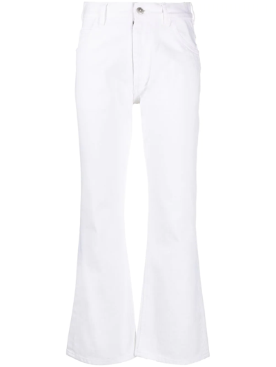 Maison Margiela Cropped Flared Trousers In White