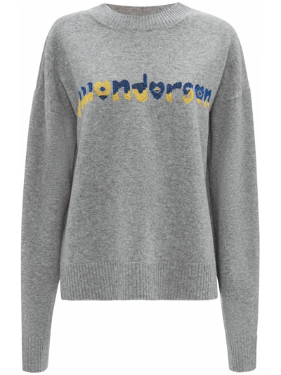 Jw Anderson Run Hany Logo-embellished Jumper In Grey