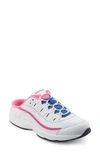 Easy Spirit Romy Mule Sneaker In White/ Pink/ Princess Blue