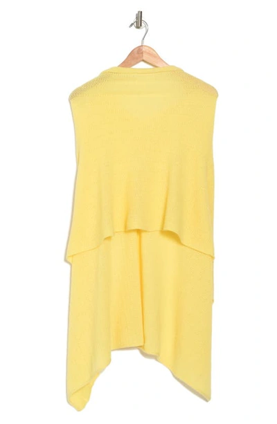 Portolano Lightweight Lambswool Cowl Neck Poncho In Butter Popcorn