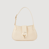 Sandro Sweet Janet Leather Shoulder Bag In Ecru