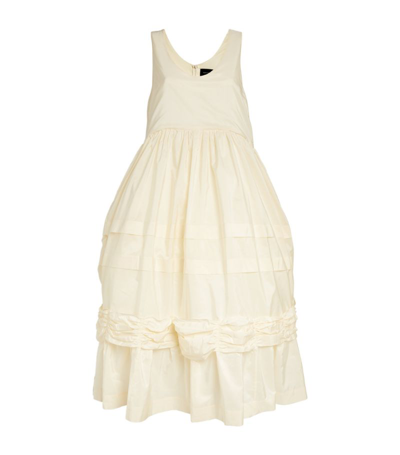 Simone Rocha Ruched Nylon And Tulle Dress In Cream