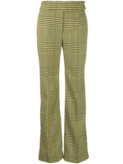 Alexandre Vauthier Houndstooth-print Flared Trousers In Grün