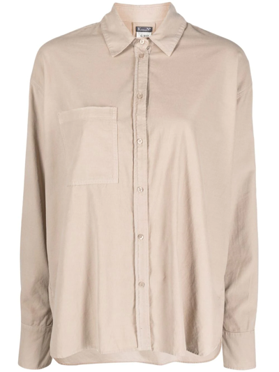 Kristensen Du Nord Corduroy Long-sleeve Shirt In Grey