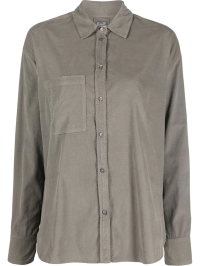 Kristensen Du Nord Corduroy Long-sleeve Shirt In Grey