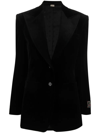 Gucci Single-breasted Velvet Blazer In Black