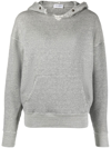 Saint Laurent Oversize Grunge Université Cotton Logo Graphic Hoodie In Grau