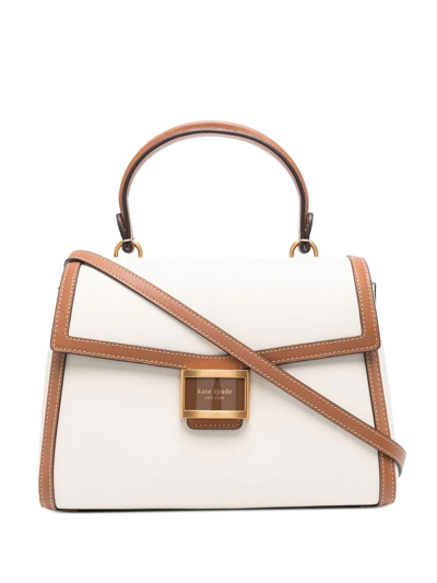 Kate Spade Two-tone Leather Tote Bag In Nude
