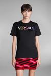 VERSACE T-SHIRT IN BLACK COTTON