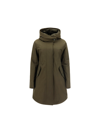 Woolrich Coat Bow Bridge With Detatchable Padding In Dark Green