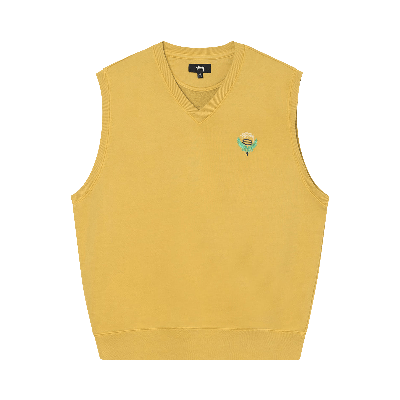 Pre-owned Stussy Fleece Vest 'yellow'
