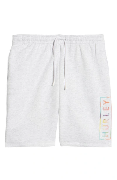Hurley Boxed Logo Fleece Shorts In White / Grey