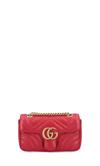 Gucci Mini Gg Marmont 2.0 Leather Shoulder Bag In Red