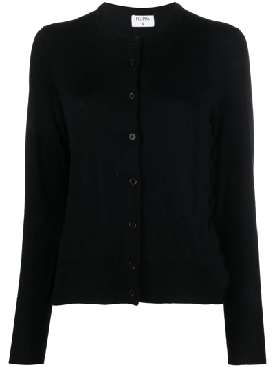 Filippa K Merino Long-sleeve Cardigan In Black