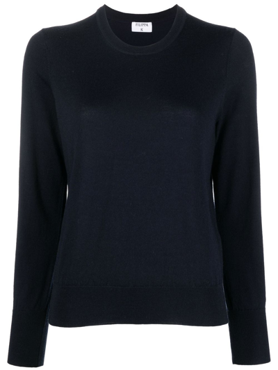 Filippa K Wool Fine-knit Top In Blue