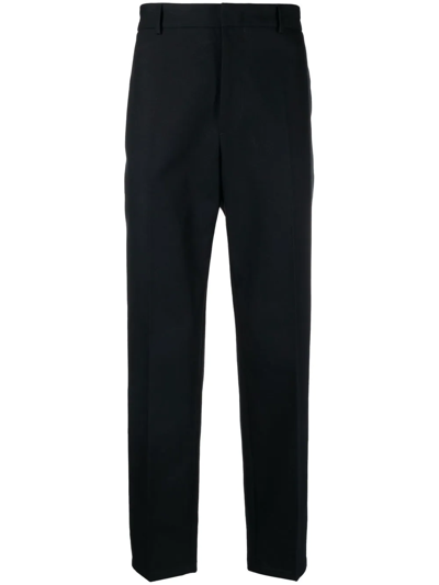 Jil Sander Tailored-cut Cotton Trousers In Black
