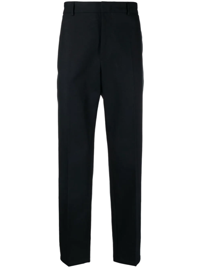 Jil Sander Tailored-cut Cotton Trousers In Blau