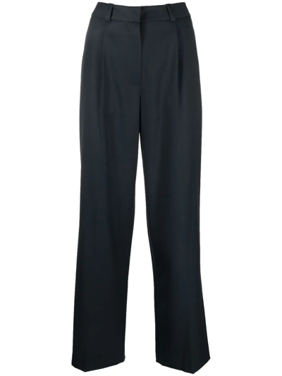 Low Classic High-waisted Straight-leg Trousers In Blue