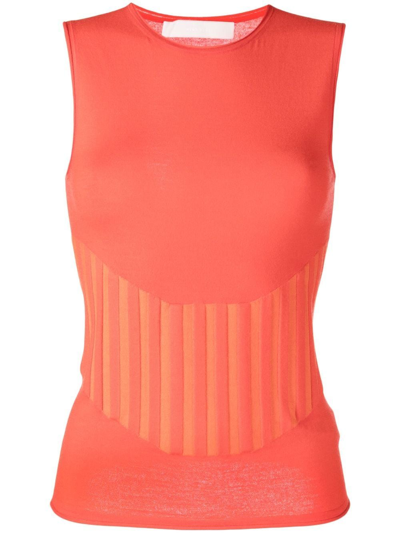 Dion Lee Ribbed-detail Tank Top In Rot