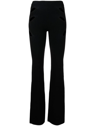 Dion Lee Cut-out Detail Flared Trousers In Nero