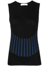 DION LEE RIBBED-DETAIL KNIT TOP