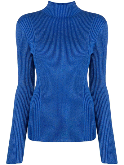 Dion Lee Blue Reflective Sweater In Blau ModeSens