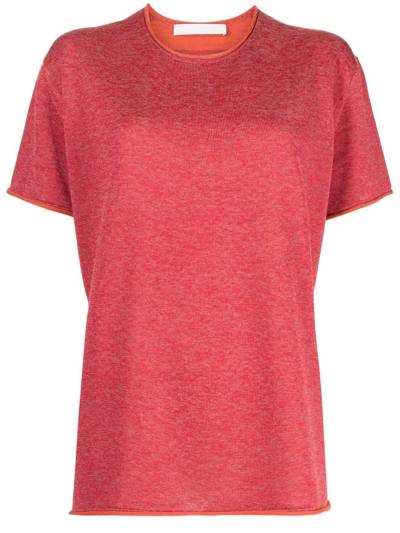 Dion Lee Rolled-trim Detail T-shirt In Rot