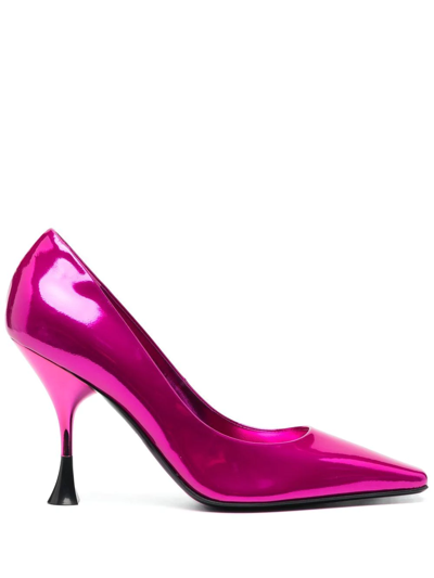Escarpins Giohel Italy - Cuir Verni Rose Fuchsia - Talon Aiguille 10cm - Pointure 38 - Neuf Avec Boîte