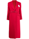 Rokh Notched-lapel Padded-shoulder Tailored-fit Wool-blend Coat In Rot