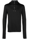 Alyx Shell-trimmed Jersey Half-zip Hoodie In Schwarz