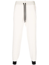 Moncler Textured Tapered-leg Track Pants In Nude