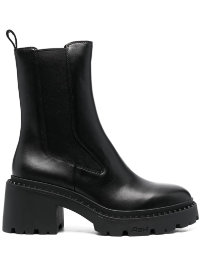 Ash Nico Leather Chelsea Boots In Black