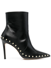 STUART WEITZMAN PEARL-DETAIL 110MM LEATHER BOOTS