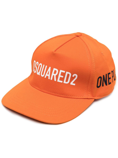 Dsquared2 Logo-embroidered Baseball Cap In Orange