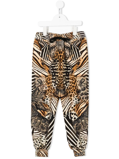 Camilla Kids' Animal-print Cotton Track Pants In For The Love Of Leo