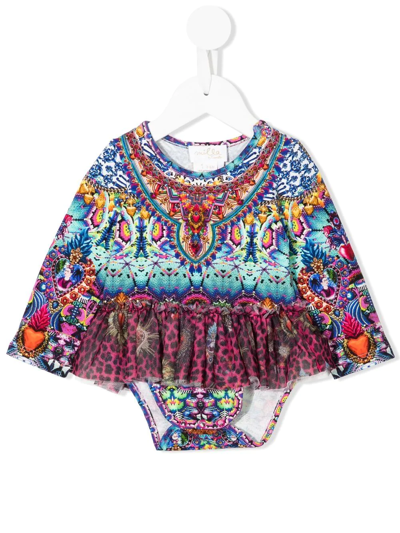 Camilla Babies' Abstract-print Tutu Romper In Lucky Charms