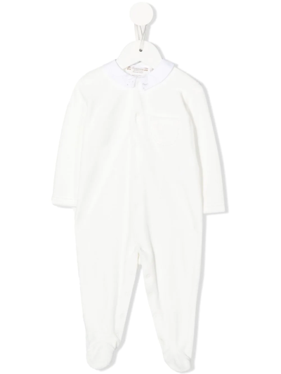 Bonpoint Babies' Long-sleeve Fleece Pyjamas In White
