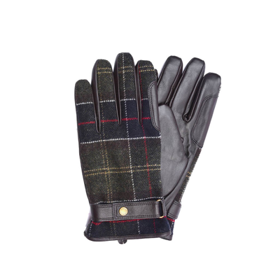 Barbour Newbrough Tartan Gloves In Brown