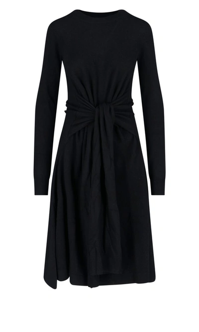 Jw Anderson Knot Detailed Crewneck Dress In Black