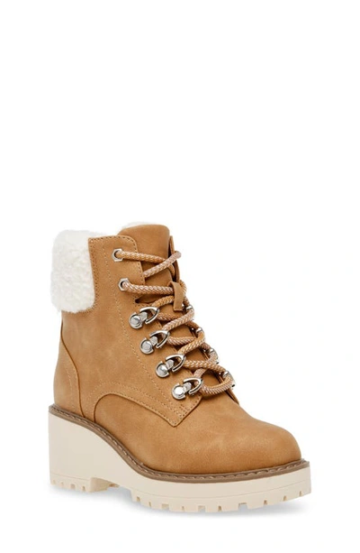 Dolce Vita Kids' Faux Shearling Lug Sole Bootie In Camel