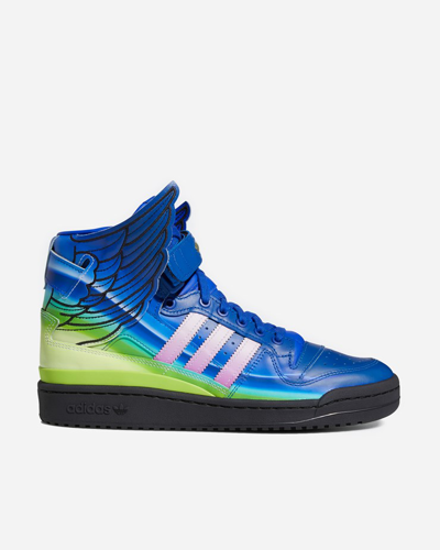Adidas Originals Adidas X Jeremy Scott New Wings Leather High-top Trainers In Blau