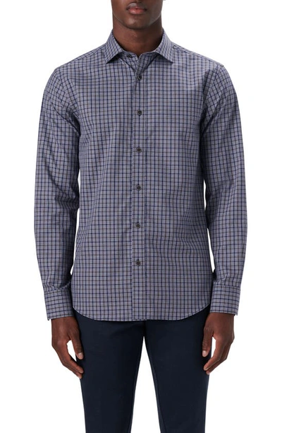 Bugatchi Classic Fit Check Button-up Shirt In Steel