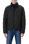 Bugatchi Quilted Bomber Jacket In Black