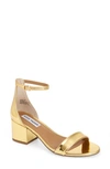 Steve Madden Irenee Ankle Strap Sandal In Gold Foil