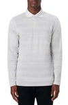 Bugatchi Three-button Long Sleeve Polo In Stone