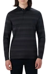 Bugatchi Striped Long-sleeve Polo Shirt In Caviar