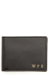 Royce New York Personalized Rfid Leather Trifold Wallet In Black- Deboss
